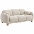 3-Sitzer Sofa 220 x 95 x 82 cm Bouclé Creme Wohnzimmer Modern