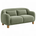 2-Sitzer Sofa 160 x 85 x 78 cm Bouclé-Stoff Grün Wohnzimmer Modern
