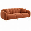 3-Sitzer Sofa 220 cm Terrakotta Stoff mit Metallfüßen