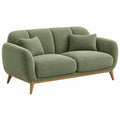 2-Sitzer Sofa 160 x 90 x 85 cm aus Textil in Olivgrün mit Holzfüßen